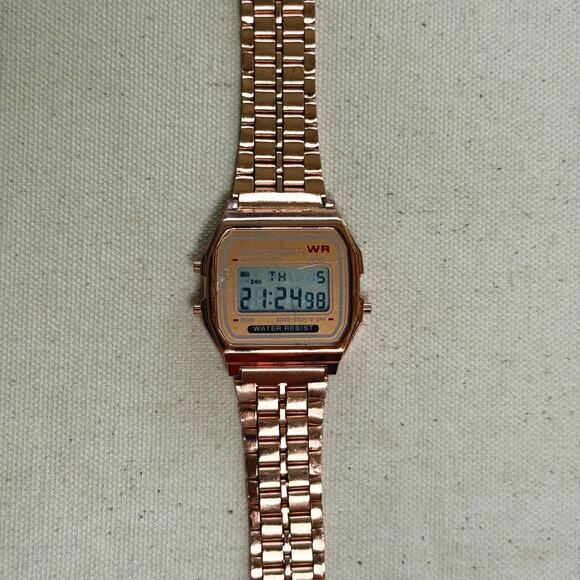 Copied - Casio Digital Watch Black Silver Accents Unisex Retro Y2K Quartz New - Picture 2 of 6